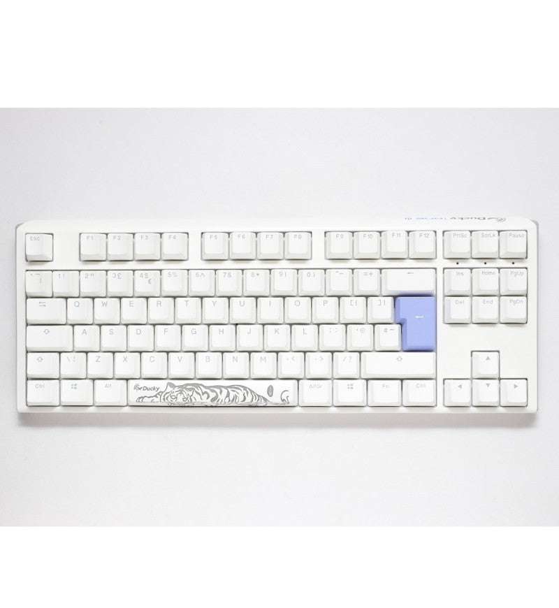 Ducky One 3 Aura White TKL Tastiera Meccanica Gaming – Switch Cherry MX Blu (Clicky), Retroilluminazione RGB, Layout US - 2