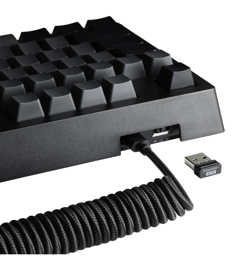 Tecware Phantom+ Elite TKL Bluetooth 5.0 RGB US ANSI Mechanical Keyboard - Black - Wraith Brown Switches