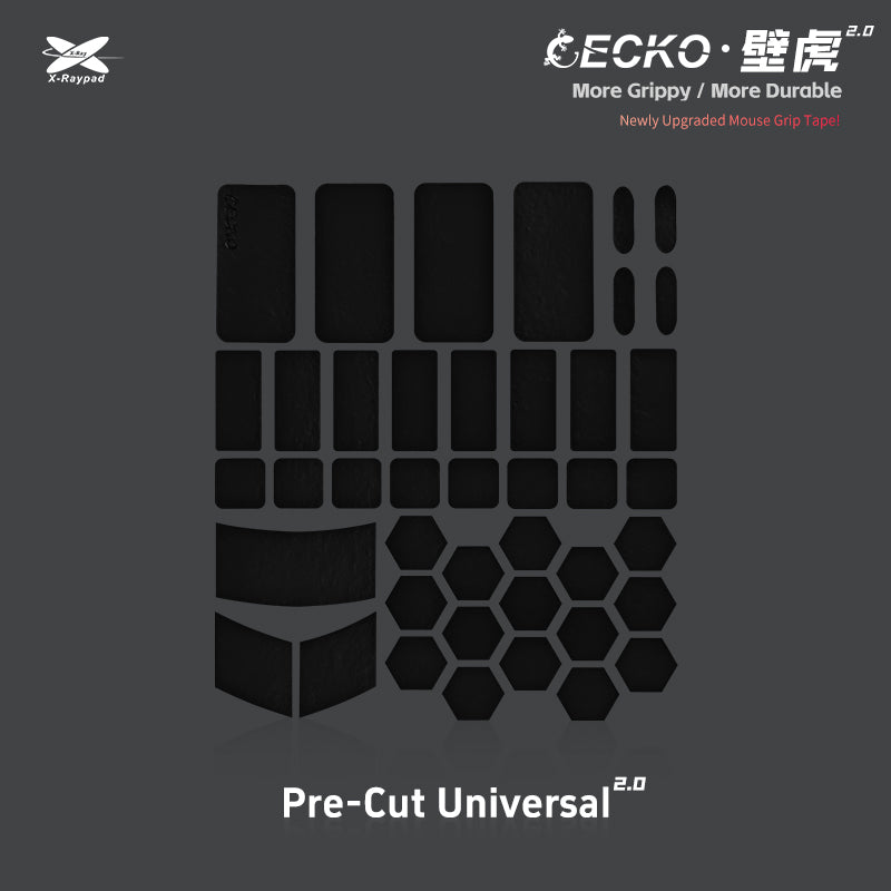 X-Raypad Black Geckos V2 Slicks Grip - Universal Grip Tape Pre-cut