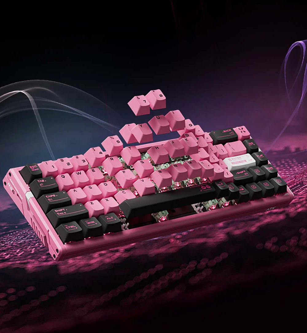 キーボード ATK GEAR RS6 Ultra Sakura Warrior Buy ATK Gear RS6 65% Sakura Warrior Aluminum HE Gaming Keyboard