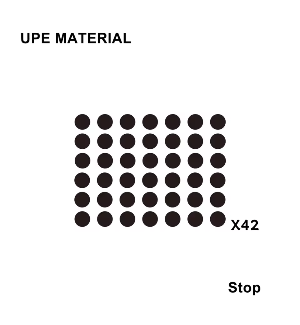 BT.L Black UPE Stop Mouse Feet (Skates) Dots v2 - 0.85mm – 42 Dots