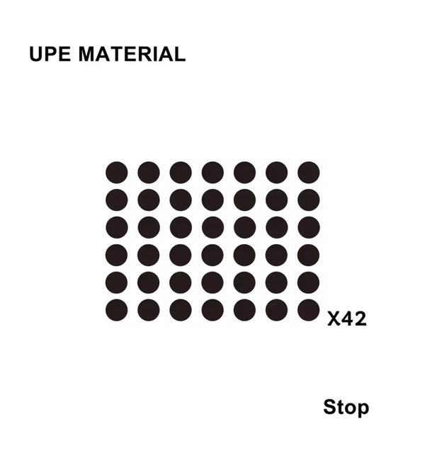 BT.L Black UPE Stop Mouse Feet (Skates) Dots v2 - 0.85mm – 42 Dots