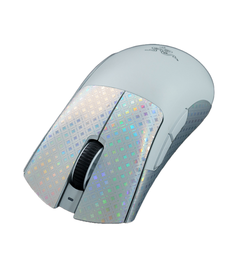 BT.L Holo White Clover Mouse Grip - Razer Deathadder V3 Pro