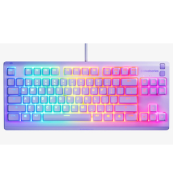 SteelSeries Apex 3 TKL Lavender Gaming Keyboard - Whisper-Quiet Membrane Switches