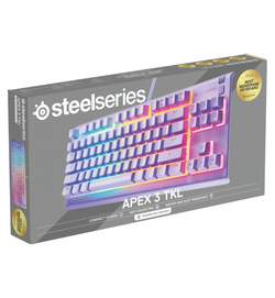 SteelSeries Apex 3 TKL Lavender Gaming Keyboard - Whisper-Quiet Membrane Switches