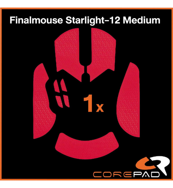 Corepad Red Mouse Grip - FinalMouse Starlight-12 Medium