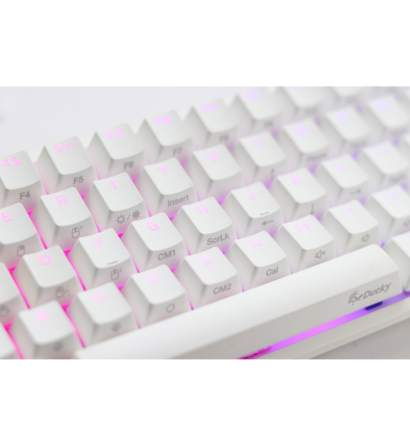 Ducky One 2 Pro Mini White RGB Backlit Mechanical Keyboard - Cherry MX Silent Red Switches