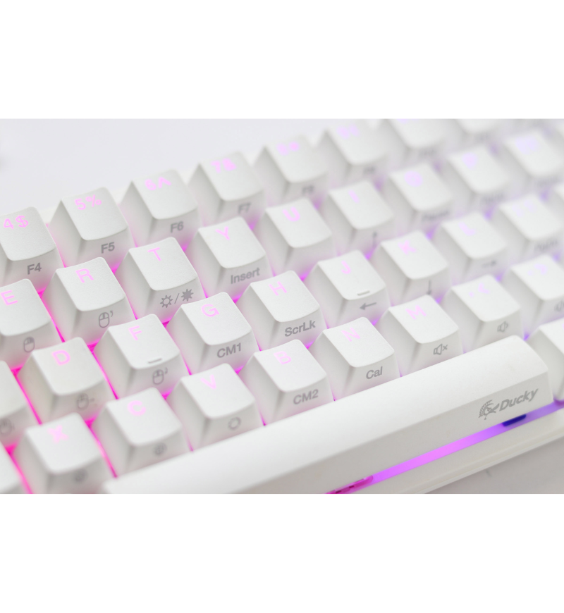 Ducky One 2 Pro Mini White RGB Backlit Mechanical Keyboard - Cherry MX Blue Switches