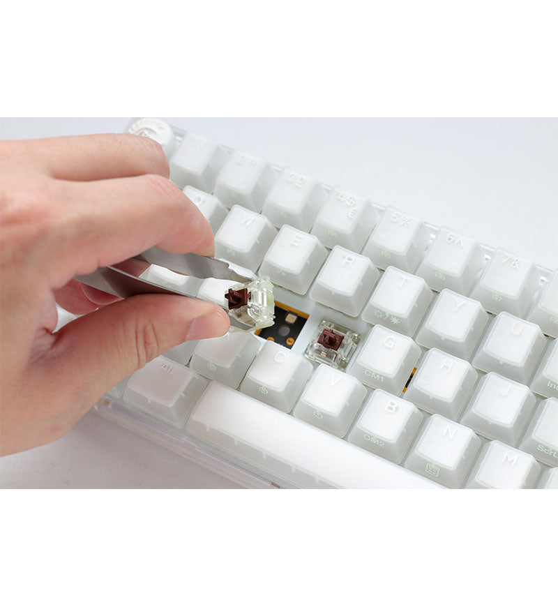 Ducky One 3 Aura White Mini RGB Mechanical Keyboard - Cherry MX Red