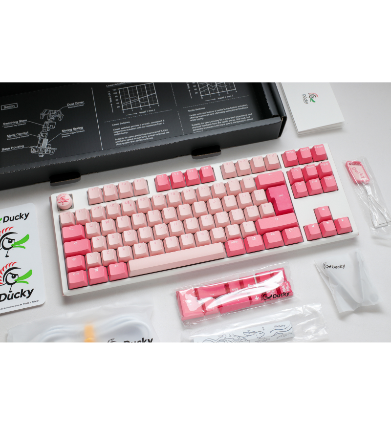 Ducky One 3 Gossamer Pink TKL Mechanical Keyboard - Cherry MX Brown