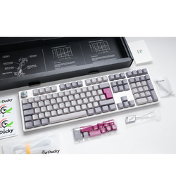 Ducky One 3 Mist Grey RGB Mechanical Keyboard - Cherry MX Silent Red