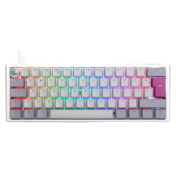 Ducky One 3 Mist Grey Mini RGB Mechanical Keyboard - Cherry MX Blue