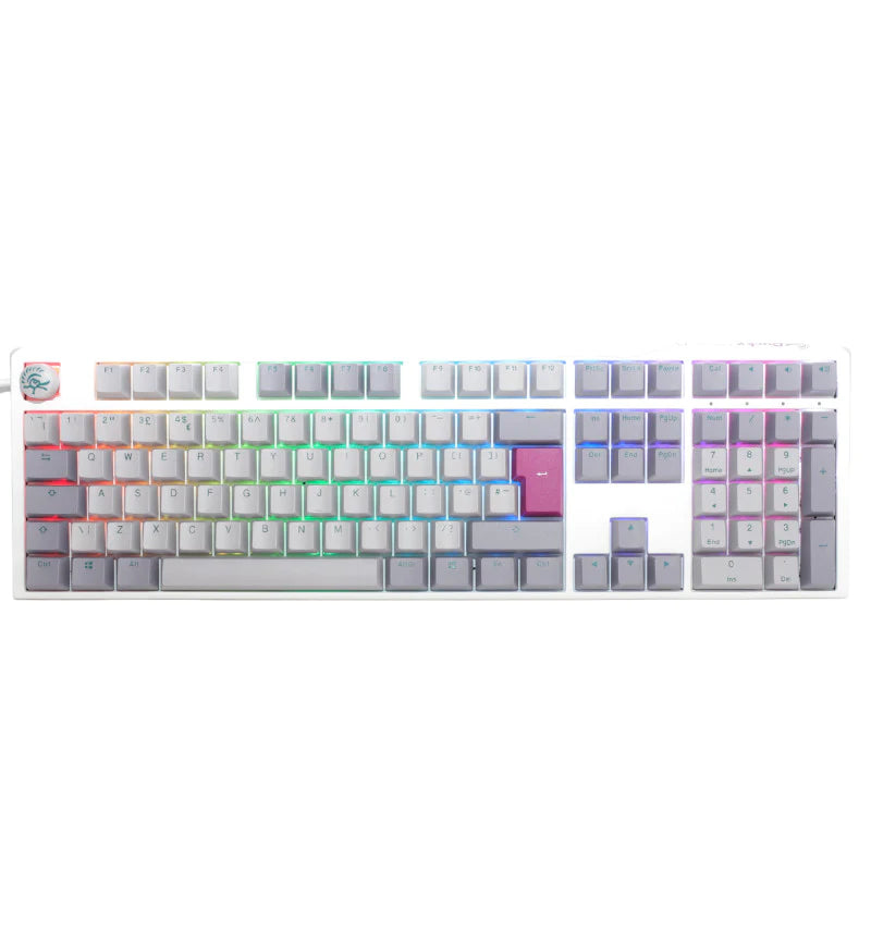 Ducky One 3 Mist Grey RGB Mechanical Keyboard - Cherry MX Ergo Clear