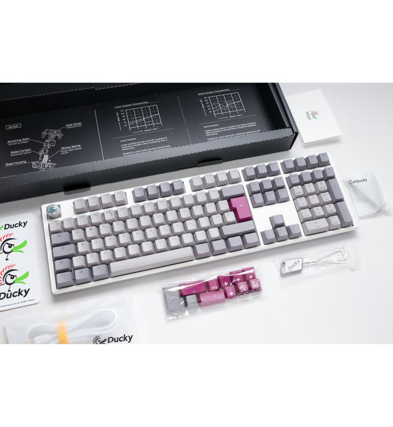 Ducky One 3 Mist Grey RGB Mechanical Keyboard - Cherry MX Speed Silver