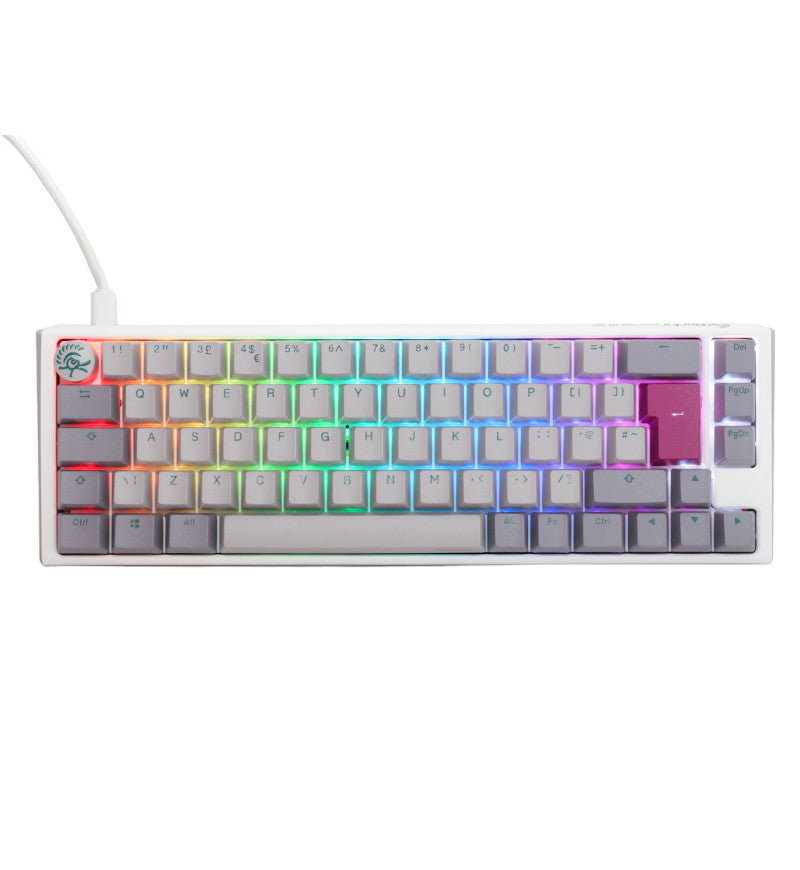 Ducky One 3 Mist Grey SF RGB Mechanical Keyboard - Cherry MX Silent Red