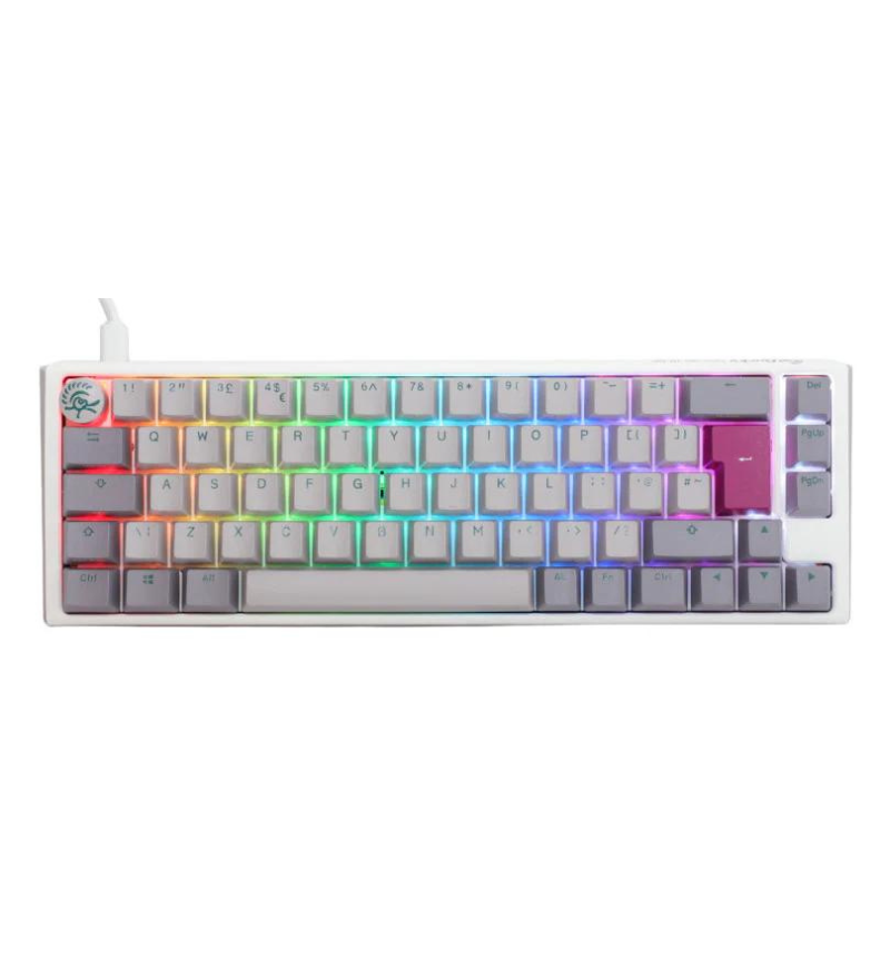 Ducky One 3 Mist Grey SF RGB Mechanical Keyboard - Cherry MX Silent Red