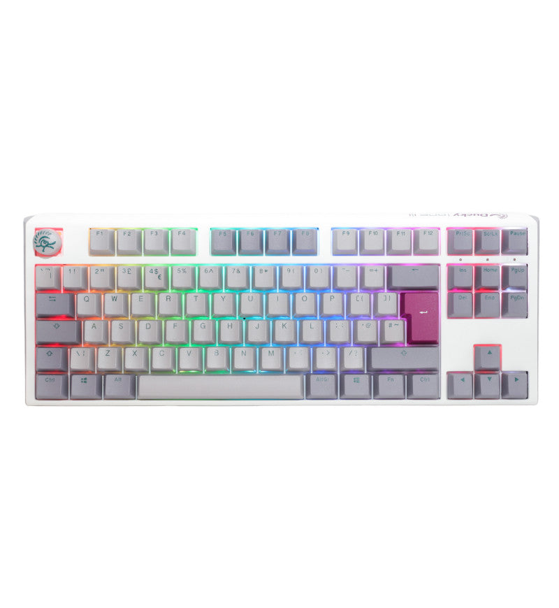 Ducky One 3 Mist Grey TKL RGB Mechanical Keyboard - Cherry MX Red