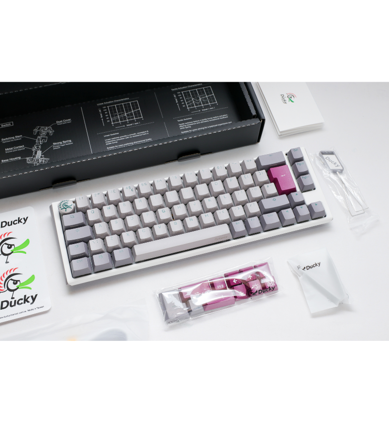 Ducky One 3 Mist Grey SF RGB Mechanical Keyboard - Cherry MX Speed Silver