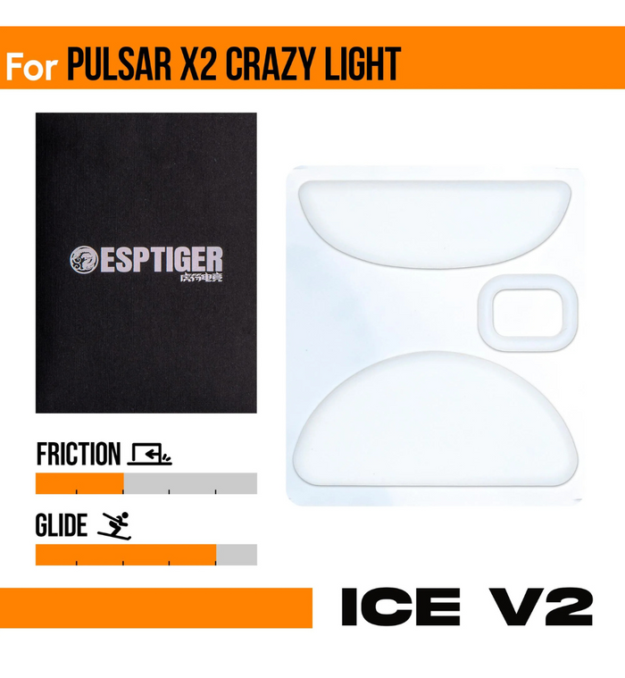 EspTiger ICE Mouse Feet (Skates) V2 - Pulsar X2 CrazyLight