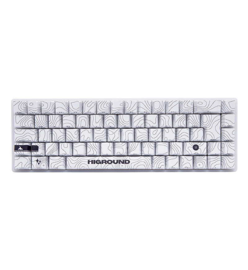 Higround SNOWSTONE Base 65 UK Gaming Keyboard -  White Flame Switch