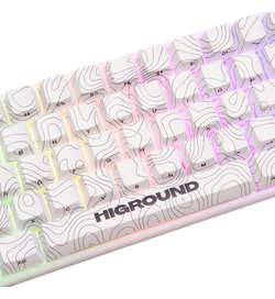 Higround SNOWSTONE Base 65 UK Gaming Keyboard -  White Flame Switch