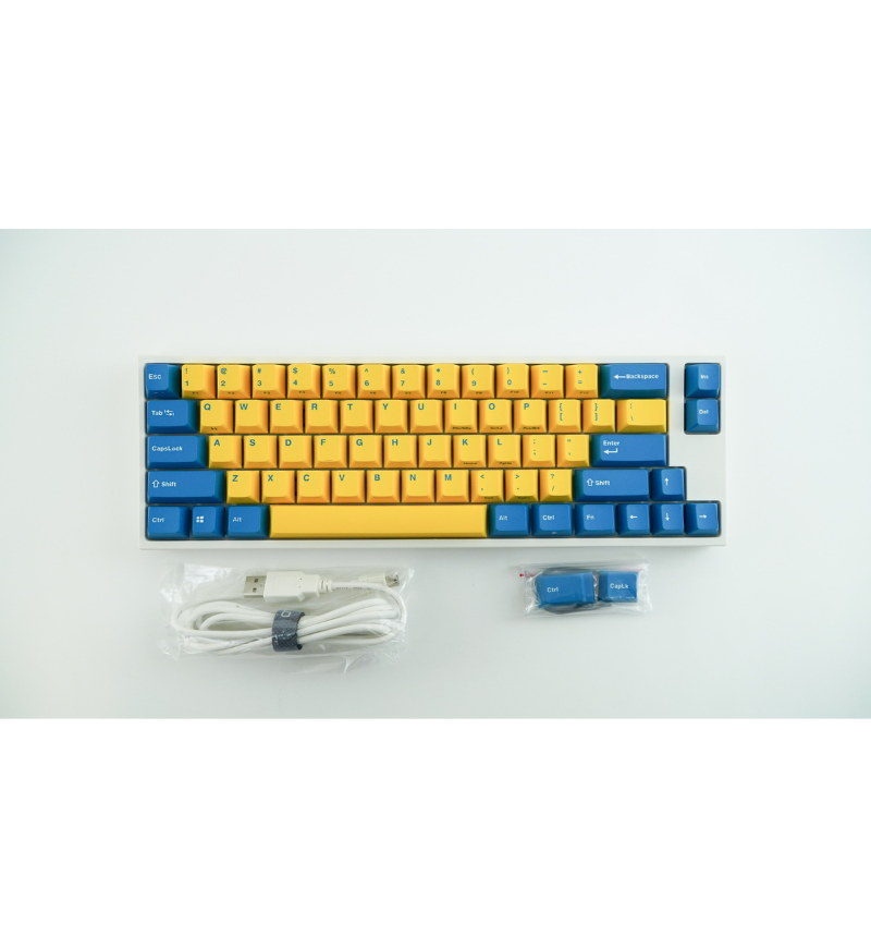 Leopold FC660M PD Yellow/Blue SF US Layout Mechanical Keyboard - Cherry MX Blue Switches