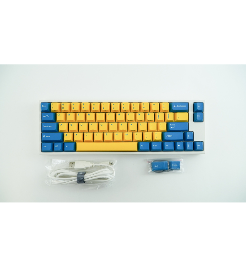 Leopold FC660M PD Yellow/Blue SF US Layout Mechanical Keyboard - Cherry MX Red Switches