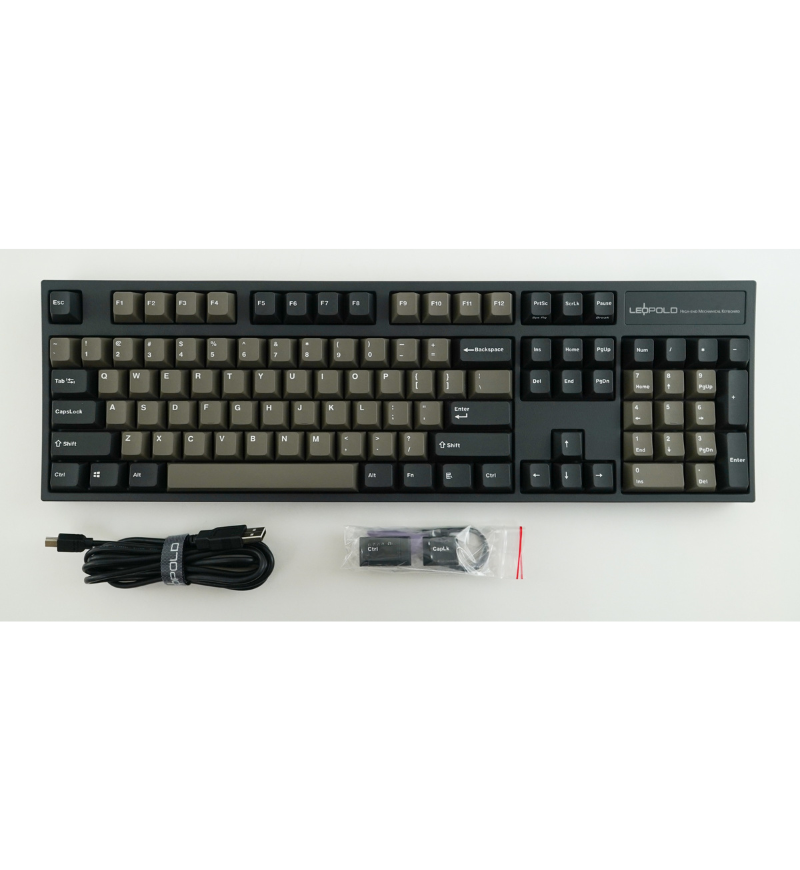 Leopold FC900R PD Graphite/White US Layout Mechanical Keyboard - Cherry MX Blue Switches