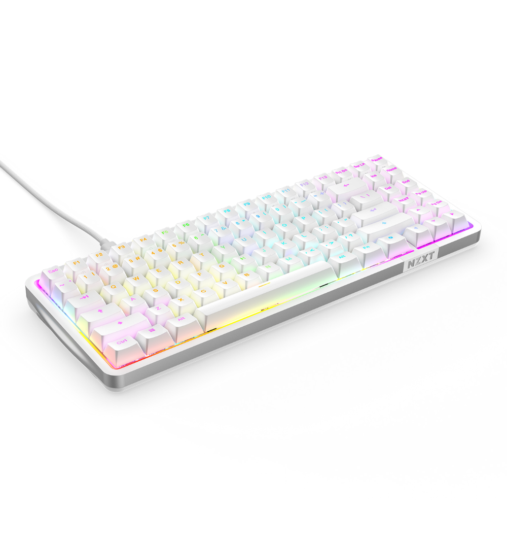 NZXT Function Elite Mini TKL RGB Optical Gaming Keyboard - White