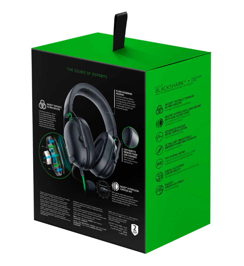 Razer BlackShark V2 X 7.1 Surround Headset - USB - Black