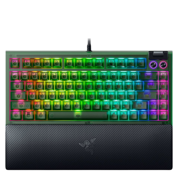 Razer Blackwidow V4 75% Phantom Green Edition RGB US ISO Keyboard - Razer Orange Switches