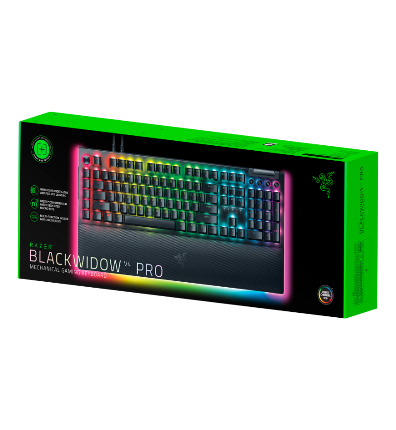 Razer BlackWidow V4 Pro Gaming Keyboard UK - Razer Green Switches