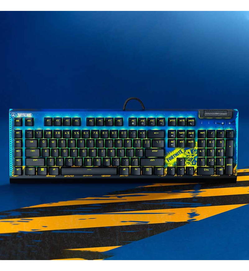 Razer BlackWidow V4 X Fortnite Edition US ANSI RGB Gaming Keyboard - Razer Yellow Switches