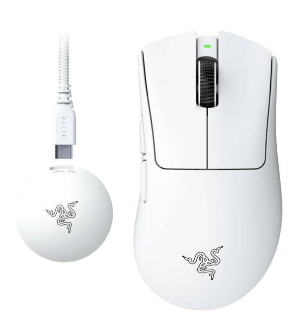 Razer DeathAdder V4 Pro 57g Wireless Gaming Mouse - White