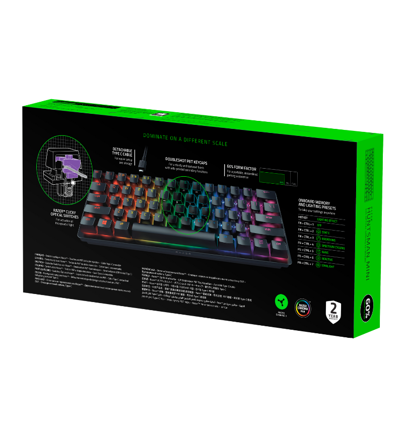 Razer Huntsman Mini Optical Gaming Keyboard - Razer Clicky Optical Purple Switches