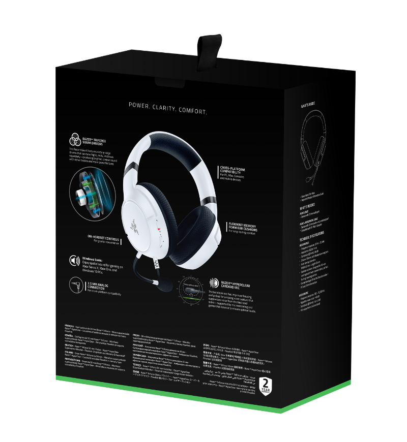  Razer Kaira X Wired Headset for Xbox Series XS, Xbox One, PC,  Mac & Mobile Devices: TriForce 50mm Drivers - HyperClear Cardioid Mic -  Flowknit Memory Foam Ear Cushions - On-Headset