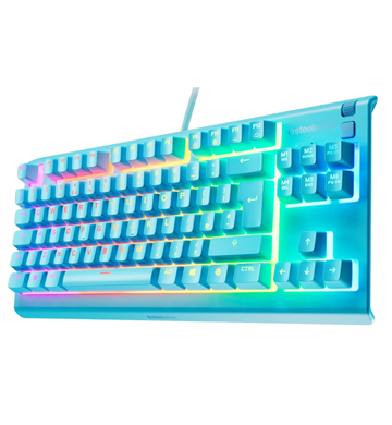SteelSeries Apex 3 TKL Aqua Gaming Keyboard - Whisper-Quiet Membrane Switches
