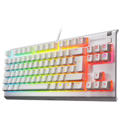 SteelSeries Apex 3 TKL White Gaming Keyboard - Whisper-Quiet Membrane Switches