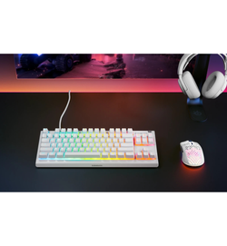 SteelSeries Apex 3 TKL White Gaming Keyboard - Whisper-Quiet Membrane Switches