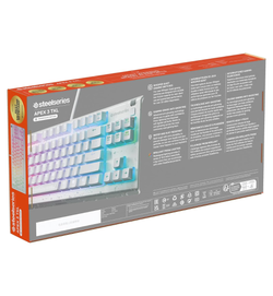 SteelSeries Apex 3 TKL White Gaming Keyboard - Whisper-Quiet Membrane Switches
