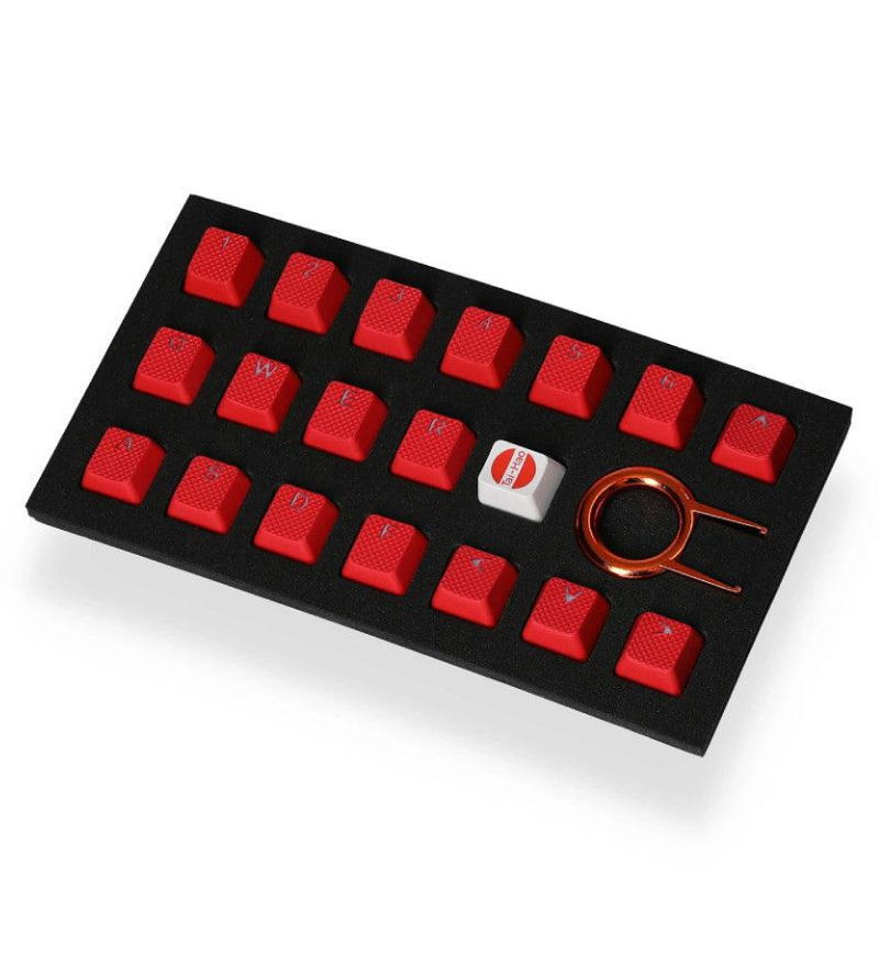 Tai-Hao TPR Rubber Double Shot Backlit 18 Keycaps - Red