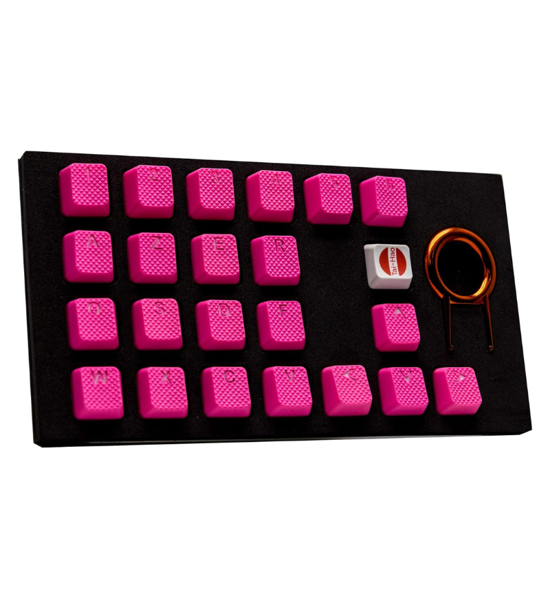 Tai-Hao TPR Rubber Double Shot Backlit 22 Keycaps - Neon Jelly Pink