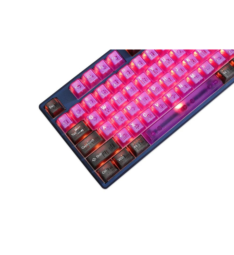 Tai-Hao Translucent Cubic ABS Purple Boom 152 Keycaps - UK & US