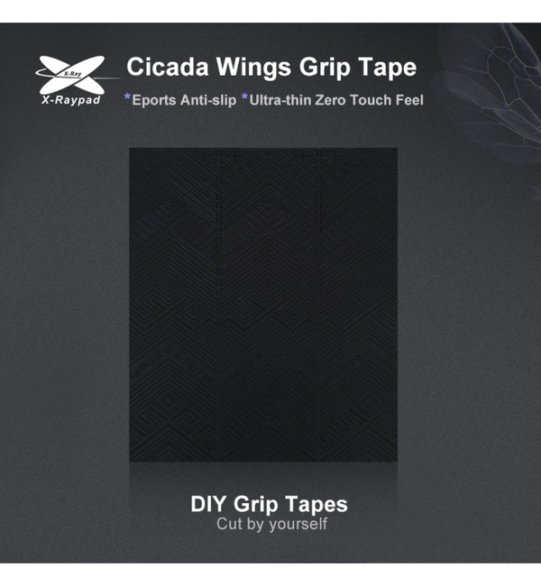 X-Raypad Black Cicada Wings Geom Ultra-thin Grip - Universal Uncut Grip Tape