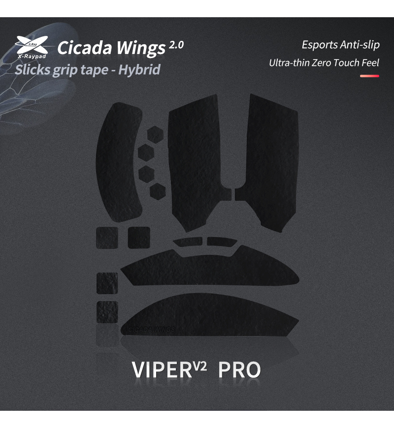 X-Raypad Black Cicada Wings V2 Slicks Grip - Razer Viper V2 Pro