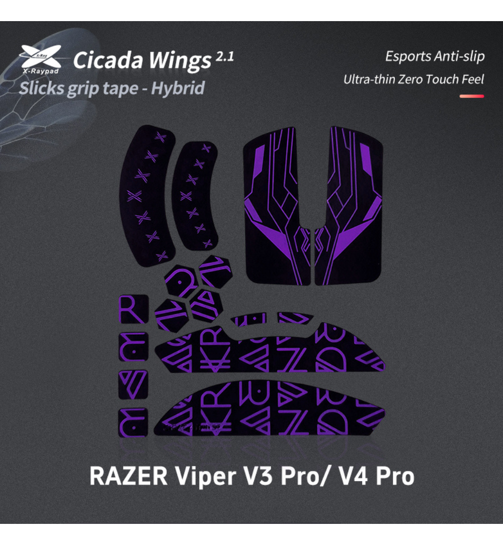 Buy X-Raypad Black Purple Cicada Wings V2 Slicks Grip - Razer Viper V3 ...