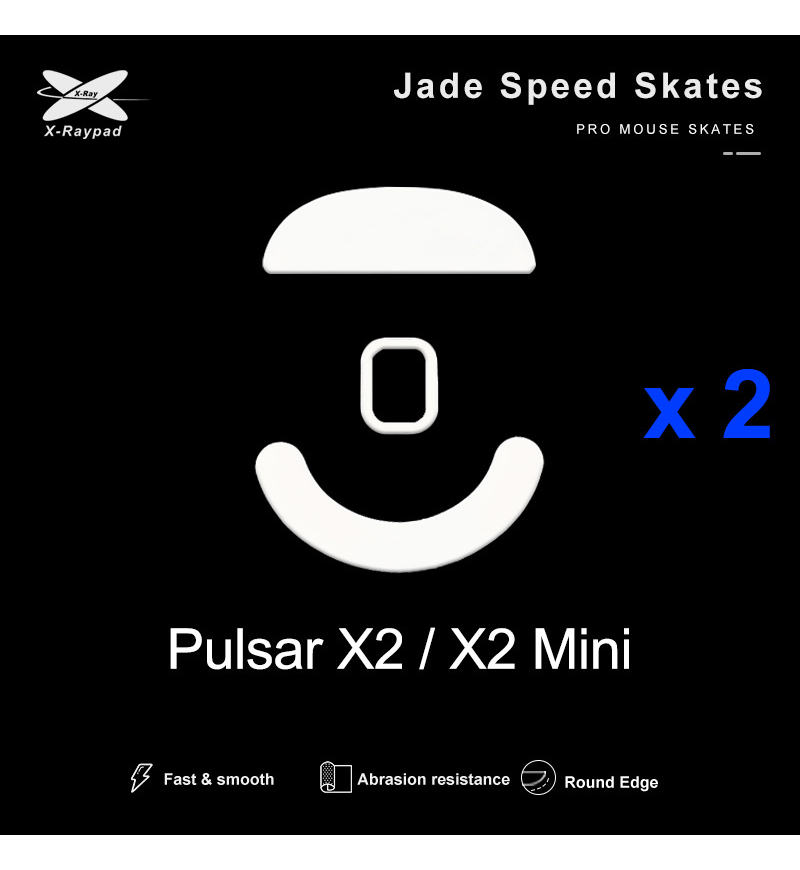 X-Raypad Jade Mouse Skates - Pulsar X2 / X2H / X2A / X2 V2 Medium & Mini (Set of 2)