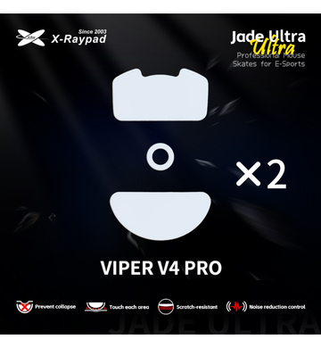 X-Raypad Jade Ultra Series Consistency & Speed Mouse Feet (Skates) - Razer Viper V4 Pro (Set of 2)