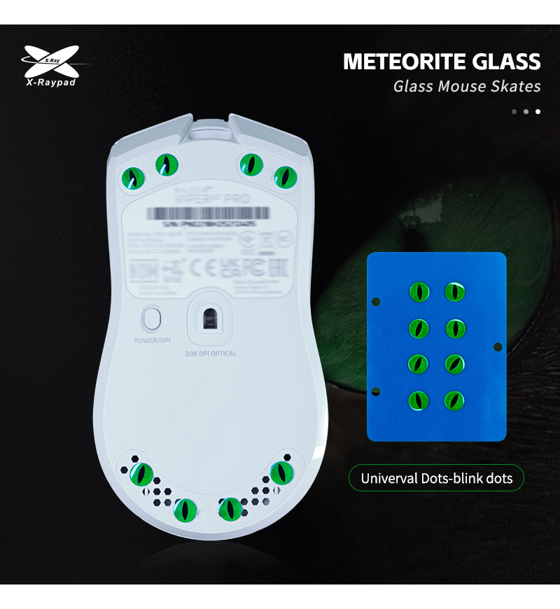 X-Raypad Meteorite Blink Dots Glass Mouse Feet (Skates) - DIY Universal 0.99mm Dots (Set of 2)