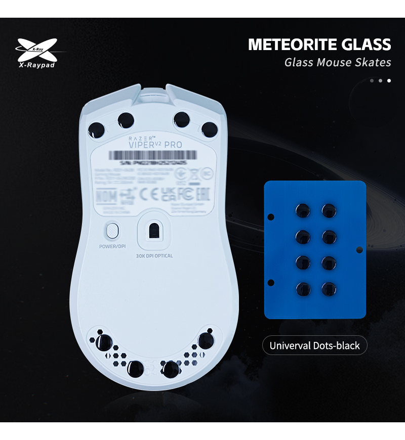 X-Raypad Meteorite Glass Mouse Feet (Skates) - DIY Universal 0.99mm Dots (Set of 2)